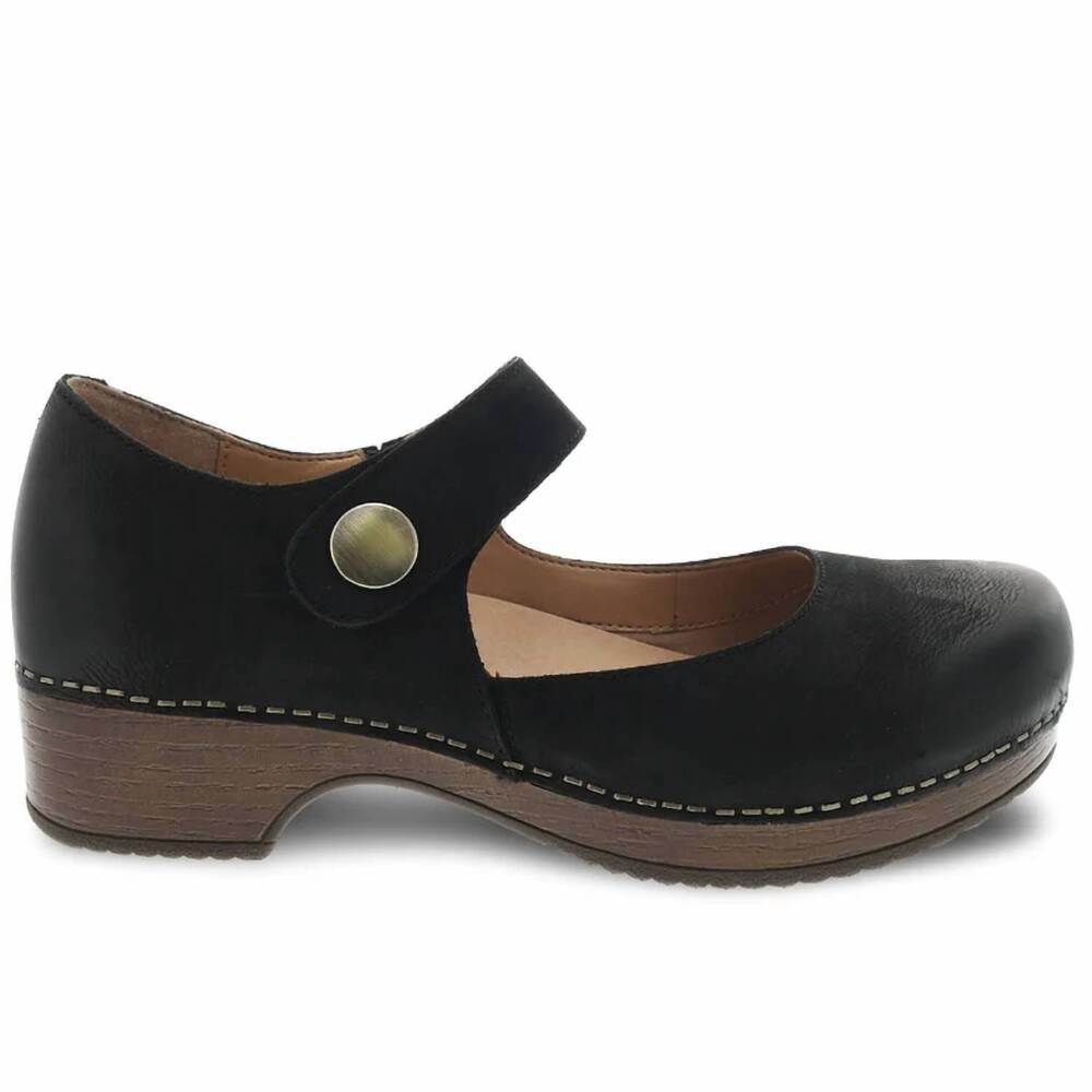 NEW DANSKO women's beatrice shoe in black burnished nubuck